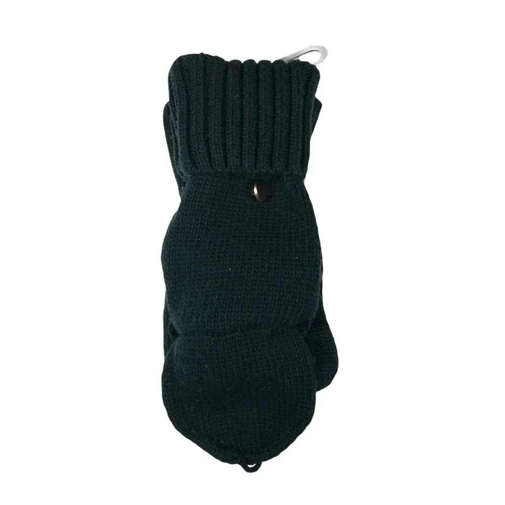 A New Day Womens One Size Mittens Convertible Fingerless Knit Green New